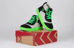 FINAL SALE - Black/Green BILLY Street Short Wrap High Tops -Fashion Shoe Store BK22111 002 studio 3 940x614 a59cf8dc be32 4809 9a6a 71689356cd87