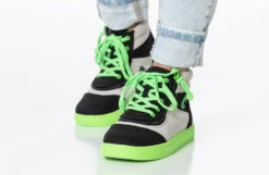 FINAL SALE - Black/Green BILLY Street Short Wrap High Tops -Fashion Shoe Store BK22111 002 studio standing 2 940x614 b730aed4 b685 470c a5f6 d844789f0c78