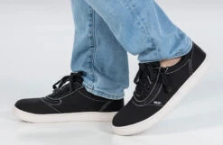 FINAL SALE - Men's Black/White Stitch BILLY Sneaker Low Tops -Fashion Shoe Store BM22128 002 studio standing 1 940x614 99897b3c 647e 40da a3ca a994e149744a