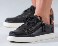 FINAL SALE - Women's Black (Brown Mustache) BILLY Low Sneakers -Fashion Shoe Store BW20007 002 Studio3 880x704 1
