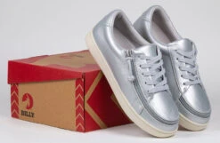 FINAL SALE - Women's Silver Grey Metallic BILLY Sneaker Low Tops -Fashion Shoe Store BW22128 050 studio 2 940x614 015a8787 2463 448d b8b2 f238fea89dac