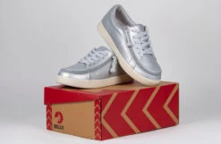 FINAL SALE - Women's Silver Grey Metallic BILLY Sneaker Low Tops -Fashion Shoe Store BW22128 050 studio 3 940x614 792a13aa 2069 418d a0b4 803545aeb689