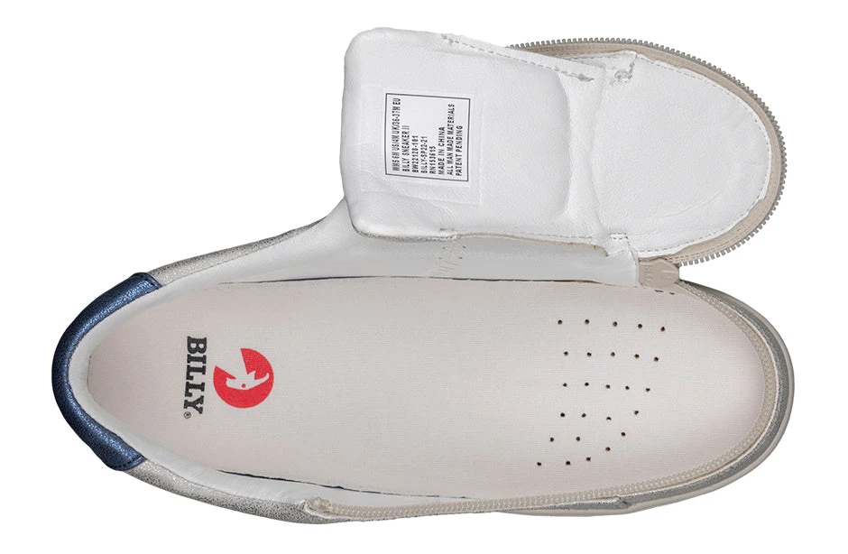 FINAL SALE - Women's White (Navy Mustache) BILLY Sneakers 6 FINAL SALE - Women's White (Navy Mustache) BILLY Sneakers - Image 4