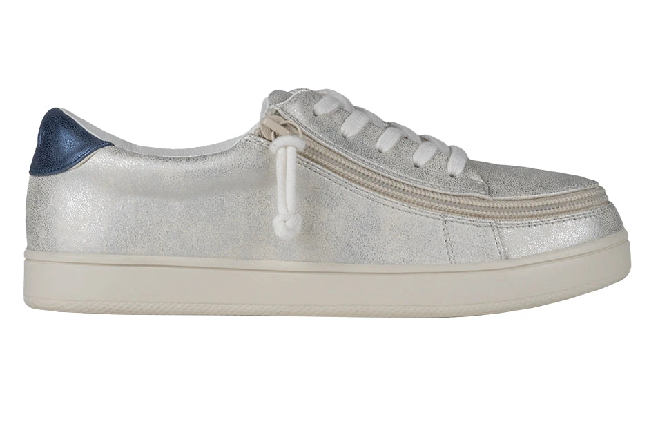 FINAL SALE - Women's White (Navy Mustache) BILLY Sneakers 4 FINAL SALE - Women's White (Navy Mustache) BILLY Sneakers - Image 2