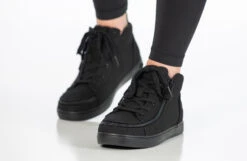 FINAL SALE - Women's Black To The Floor BILLY Sneaker Lace Mid Tops -Fashion Shoe Store BW22135 003 studio standing 2 940x614 7218d330 ff3e 4e64 97f7 6c0dc6df16af