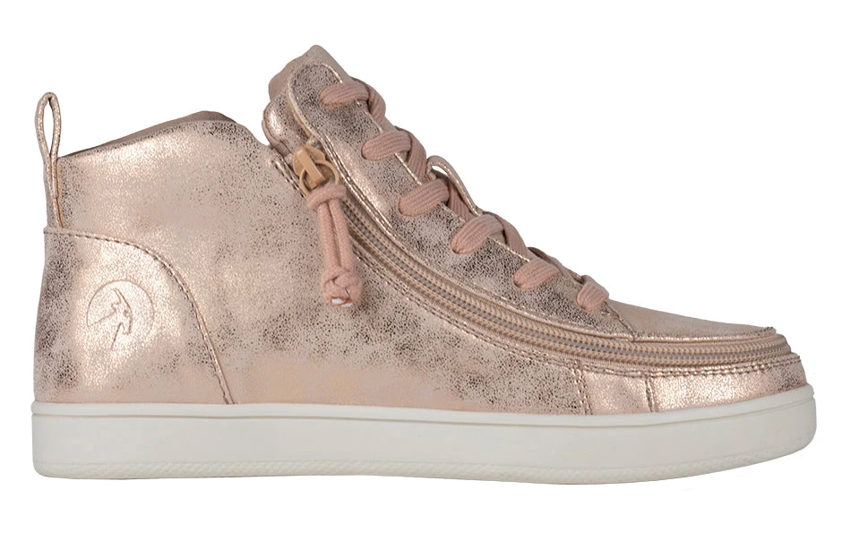 FINAL SALE - Women's Rose Gold BILLY Sneaker Lace Mid Tops 4 FINAL SALE - Women's Rose Gold BILLY Sneaker Lace Mid Tops - Image 2