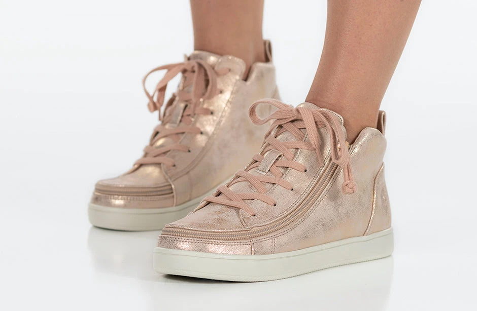 FINAL SALE - Women's Rose Gold BILLY Sneaker Lace Mid Tops 12 FINAL SALE - Women's Rose Gold BILLY Sneaker Lace Mid Tops - Image 10