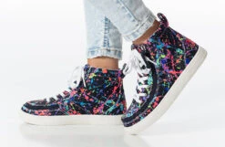 Sasha Splatter BILLY Classic Lace High Tops -Fashion Shoe Store bk23100 009 studio standing 1 940x614 52633521306 o